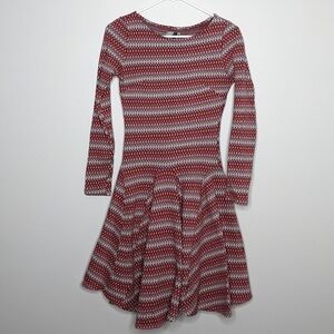 ✨3/$15 Coconinno pink diamond pattern knit skater dress XS